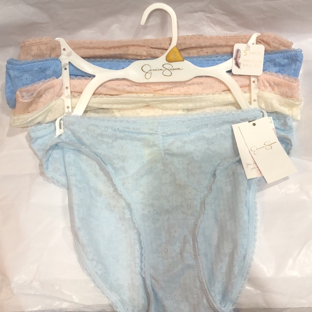 Jessica Simpson 5pack ultra flirty lace bikini fit panties underwear size large